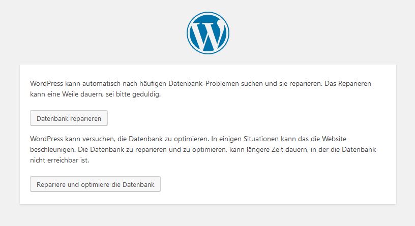 Wordpress reparieren